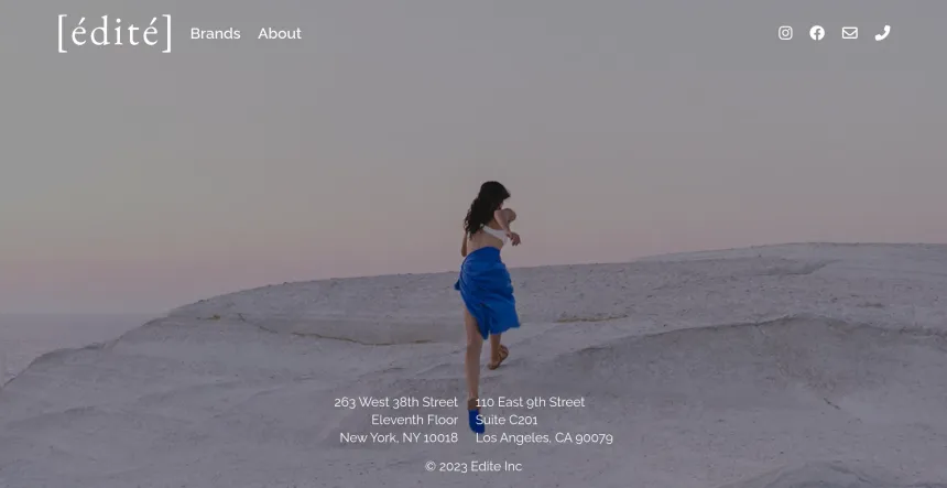 screenshot of Edite desktop site